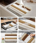 Vintage Country Style Kitchen Must Have Drying Mat For Countertop Brown Wood Grain Microfiber Absorbent Dish Drainer