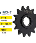 KTM Drive Sprocket And Chain Combo 14T Front Sprocket 52T Rear 520V X Ring Chain 118 Links For KTM 250 EXC MXC 450 SXF
