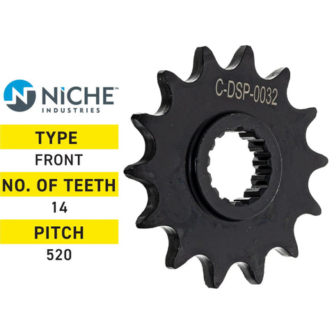 KTM Drive Sprocket And Chain Combo 14T Front Sprocket 52T Rear 520V X Ring Chain 118 Links For KTM 250 EXC MXC 450 SXF