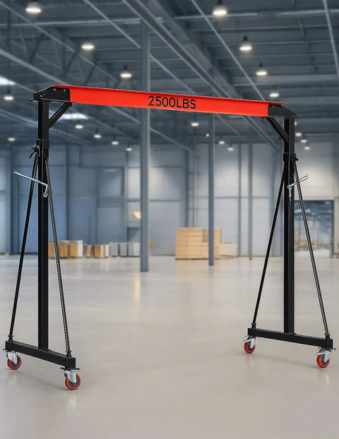 Adjustable Gantry Crane 2-Ton Portable Hoist Frame With Trolley, Sling, Shackles, Hooks And Festoon System For Factories