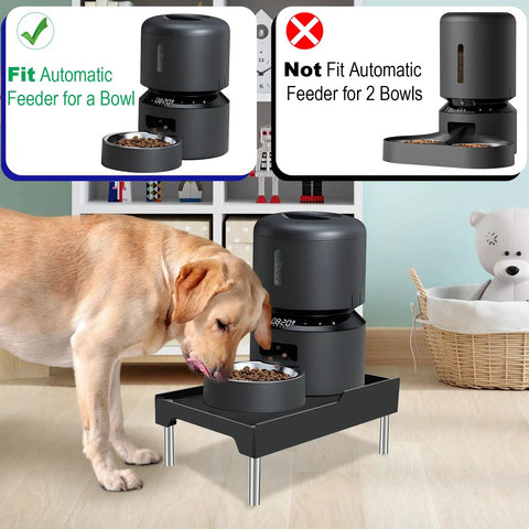 Hella Sturdy Raised Dog Feeder Stand And Elevated Cat Food Holder with adjustable height and non-slip feet for pet convenience.