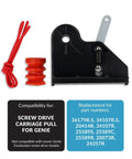 Screw Drive Carriage Replacement For Genie Garage Doors 36179R.S And 34107R.S, showing parts set for installation