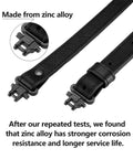 Rugged Buffalo Hide Rifle Sling With Mil Spec Swivels And Black Leather Hunting Strap featuring black zinc alloy hardware.