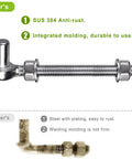 J Bolt Gate Hinge 304 Stainless Steel Farm Gate Hinges with M12 6 Inch Bolt and 5/8 Inch Pin, comparison with anti-rust labels