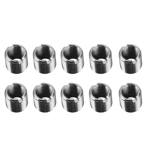 10Pcs Self Tapping Thread Inserts Kit M8x1 Male And M6x1 Female Threads With Extension Sleeve Conversion For Dope Solid Thread Upgrades And Quick Metal And Furniture Fixes, 303 stainless inserts, 10mm