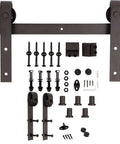 Hardware kit for 36In By 84In Solid Walnut Barn Door With Hardware Track Kit Assembly Required Full Solid Wood Construction Rustic Farmhouse Style