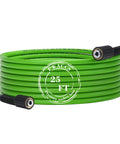 Pressure Washer Hose Replacement 3600 PSI 1 Quarter Inch By 25 Feet Flexible Power Washing Extension For Quick Connect M22 Fittings Compatible Durable Easy To Use For Tough Jobs, coiled green hose with connectors