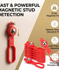 Hilitand Magnetic Stud Finder, 8pcs Wall Metal Scanner showing red magnetic finder for detecting studs behind drywall.