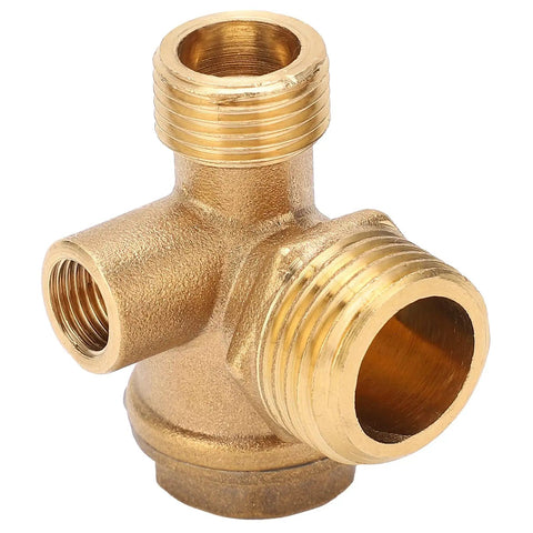Half Inch By Three Eighths Inch By Ten Inch Brass Check Valve For Air And Oil Lines Three Port Non Return Flow Preventer