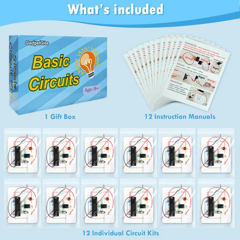 Kid Friendly 12 Pack Electric Circuit Kits For Kids 8 Plus Hands On STEM Projects Learn Basic Circuits With Light Bulbs Switches