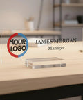 Custom Name Plate Desk Decor With Logo For Office Use A Modern Multicolor Personalized Gift That Says You Mean Business With Style 8x2.5 in