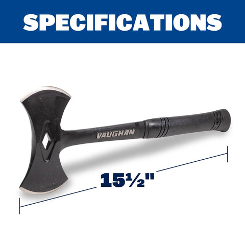 Stealth Dual Bit Axe For Outdoors Beefy Built Hand Axe With Steel Handle And Shock Block Grip Ideal for Camp RSA16 VN32410