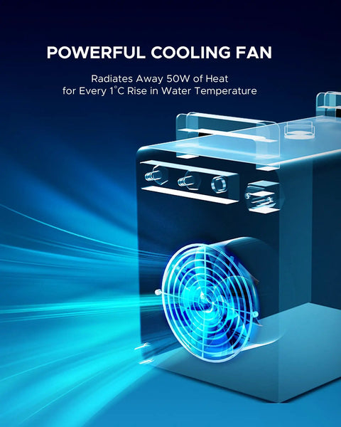 Powerful fan feature of Industrial CO2 Water Chiller For K40 Laser Engravers Up To 50 Watts with cooling capabilities.