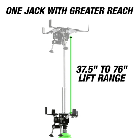 Beefy 1 Ton Transmission Jack With High Lift Range 37.5 To 76 Inches For Trucks And SUVs heavy duty hydraulic lift shown extended