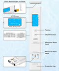 Six In One Smart Water Tester For Drinking Water With App Monitoring Digital Water Testing Kit For TDS EC Temperature TOC COD UV275 Home Well Tap And Outdoor Water Quality Tester, showing LCD screen and components diagram.