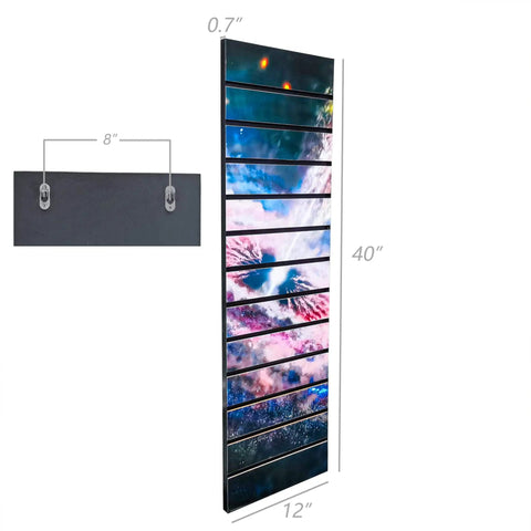 Vertical Slatwall Art Panel 12 In W By 40 In H With Dope Deep Space Stars Graphic Prelaminated MDF for Decor and Display