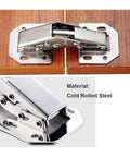 Stainless Steel Cabinet Hinges No Drill Flush Mount Concealed Buffer For Doors Hidden Cupboard Hinges Quiet Close Easy Install