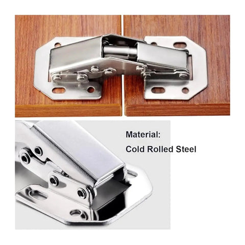 Stainless Steel Cabinet Hinges No Drill Flush Mount Concealed Buffer For Doors Hidden Cupboard Hinges Quiet Close Easy Install