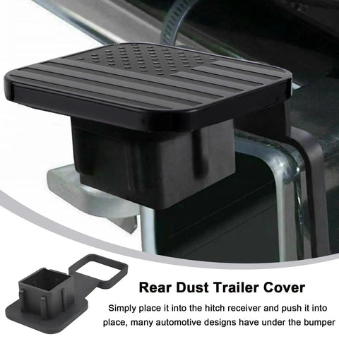 Flag Emblem Trailer Hitch Cover For 2 Inch Receivers, Dustproof Plug Cap shown installed on vehicle hitch