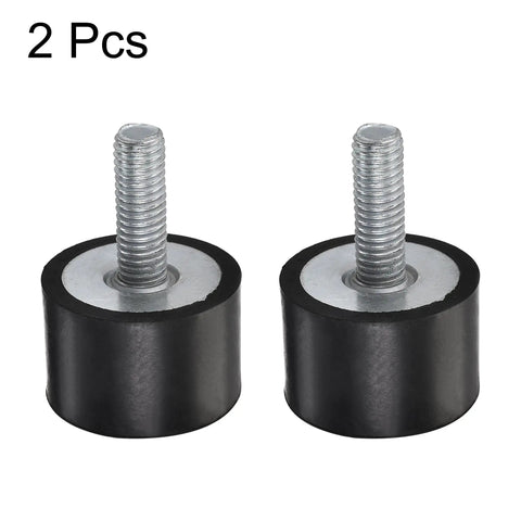 Heavy Duty M8 Rubber Mounts Four Pack Male Thread Vibration Damped Shock Absorbers For Shop Engines And Watercraft close-up of 2 rubber mounts