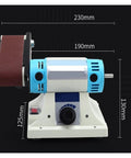 Huge 350X50Mm Belt Sander Multi-Function Polisher For Metal Wood & Jade Engraving Table Grinding Machine with measurements.