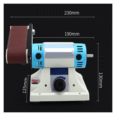 Huge 350X50Mm Belt Sander Multi-Function Polisher For Metal Wood & Jade Engraving Table Grinding Machine with measurements.