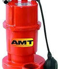 Red AMT Submersible Utility Pump With Auto Float Switch, 1/2 HP, 115V, Plastic Body, designed for clean water drainage