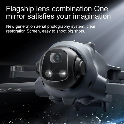Close-up of camera lens on GPS Drone With 2K Camera And Brushless Motors For Adults And Newbies Five Point Nine Inch Touchscreen RC 5G