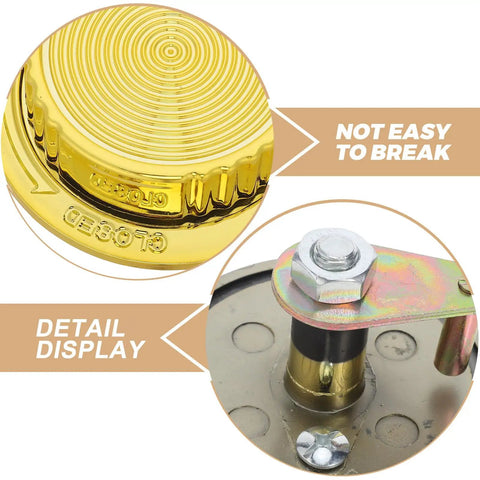 Hemoton Secure Locking Cabinet Knob Handle For Safe Boxes, Round Turn Design With Ergonomic Grip And Easy Install Kit For Home Safe Cylinder Replacement Upgrade, gold metal close-up