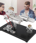 Stirling Engine Model With Colorful LED Light, Cool Hands On Educational DIY Power Generator Toy That Converts Heat Into Electricity on black base