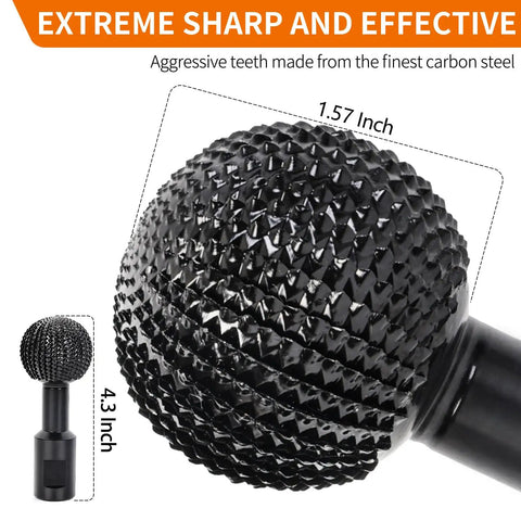 Top Shelf Ball Gouge Attachment For Angle Grinder With 5/8 11 Thread Shank For Wood Carving Shaping Contouring Easy Bolt On 1.57 and 4.3 inch size