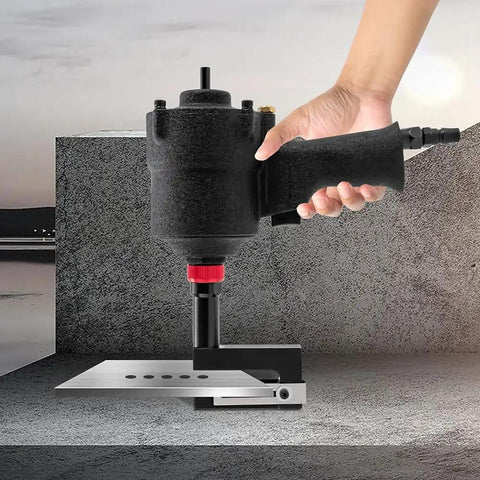 Beefy Pneumatic Hole Punch Tool with 360 Degree Rotating Head and 0 to 1.73 Inch Adjustable Margin Edge Guide