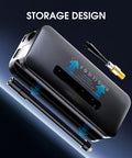 Cordless Tire Inflator Portable Air Compressor With Digital Dual Screen Pressure Gauge storage design