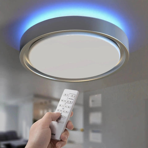 Motion Sensor LED Ceiling Light 14 Inch Dimmable 1600 Lumens Fixture With RGB Mood Lighting and remote control