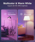 Smart A19 Color Changing LED Bulbs 4 Pack with Dimmable RGB Lighting 2700K Warm White 800 Lumens E26 Base living room lamps