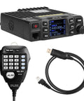 Dual Band Ham Radio for Mobile Base Station With Rotatable LCD Display Chirp Compatible Dual Speaker Audio 2 Meter And 70 Centimeter Transceiver Easy Microphone Band Switching Compact Setup With Cables Included