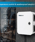 Rugged Outdoor Electrical Box With Thermostat And Fan For Real Weatherproof Protection, IP65 Rated, mounted in rain
