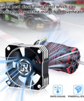 Boss 35mm RC Motor Cooling Fan, 21000 RPM, 8.4V Aluminum ESC Fan For 1 By 8 And 1 By 10 Scale RC Cars, Black And Silver