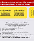 Generator Interlock Kit For Square D Homeline Meter Main 150/200 Amp Breaker panel labels and instructions