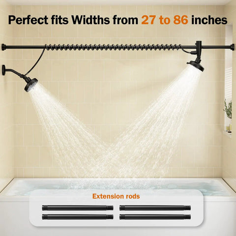 Dual Shower Head With Adjustable Slide Bar And Reinforced Hose Black Double Spray Bathroom Upgrade No Stress Spa Comfort For Renters Slick Fit That Totally Hits Different Now