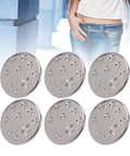 50 Set Star Shape Jeans Screw Buttons with Sick Threaded Design 17 mm Metal Button Hardware Durable Steel on black background.