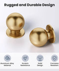 Champagne Bronze Cabinet Knobs 5 Pack Beefy Solid Aluminum Alloy One Hole Install Hardware on white surface