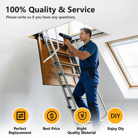 Person installing 55-2 Attic Ladder Hinge Arms With Springs For Ladders Made After 2010 Fits Mk5 WU2210 W2208 W2210