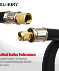 Gelriuny 1/2-inch HVAC vacuum hose with brass 1/2–1/4 flare fittings, black high-flow