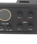 Close-up of 4 Band EQ Preamp For Acoustic Guitar With Piezo Pickup And Built In Tuner LCD Display showing controls