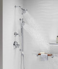 Multi Function Handheld Showerhead With Three Spray Settings For Full Coverage Massage And Silk Spray, 2.5 GPM Flow in use