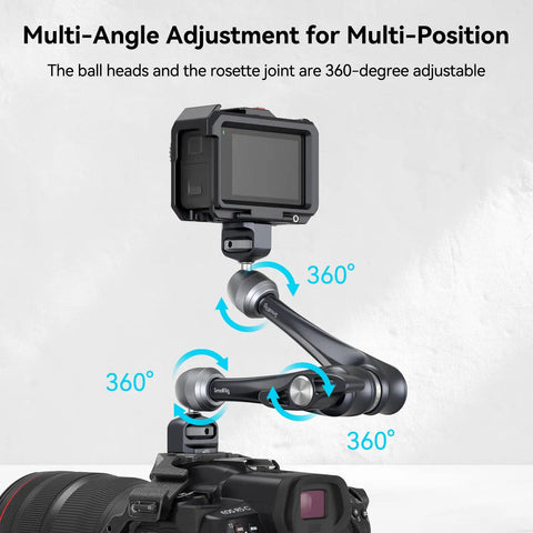 Rosette 11 Inch Magic Arm With Ball Head And Anti Twist Pins For Cameras Ipads Monitors Led Lights Smartphones Action Cameras