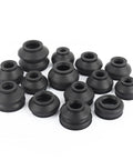 14 Piece Universal Ball Joint Boot Cover Truckin Ready Replacement Kit For Rack And Pinion And Tie Rods, Rubber Boot Covers For Cars, SUVs, And Trucks, Sealing Design Keeps Dirt And Moisture Out, DIY Auto Accessory Upgrade. 14 black rubber boot covers