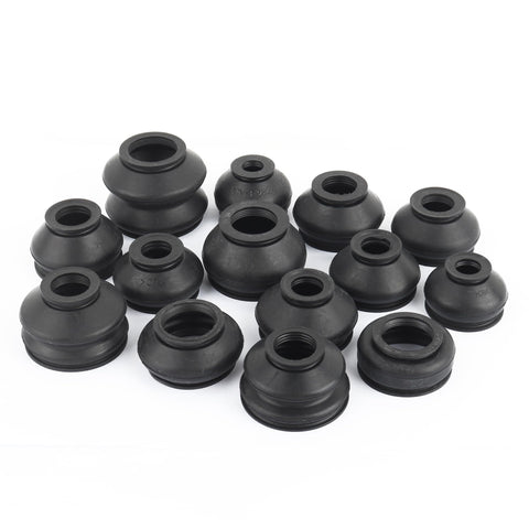 14 Piece Universal Ball Joint Boot Cover Truckin Ready Replacement Kit For Rack And Pinion And Tie Rods, Rubber Boot Covers For Cars, SUVs, And Trucks, Sealing Design Keeps Dirt And Moisture Out, DIY Auto Accessory Upgrade. 14 black rubber boot covers