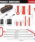 Dimensions of 15 Piece Stainless Steel Car Repair Tool Kit With Carrying Bag For Vehicle Maintenance And Quick Fixes Pro Grade